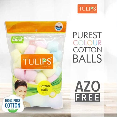 Tulips Cotton Balls : 50 Pieces