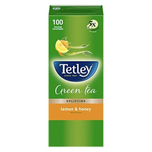 Tetley Green Tea Lemon & Honey : 100 Tea-Bags