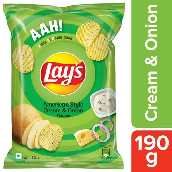 Lay's American Style Cream & Onion : 190 gms